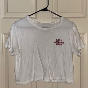 Love Always Wins Cropped Graphic Tee